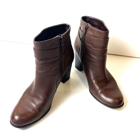 Cole Haan Grand.OS Signature Heeled Boots Womens 10B Brown Leather Zip Up Casual - Picture 5 of 13